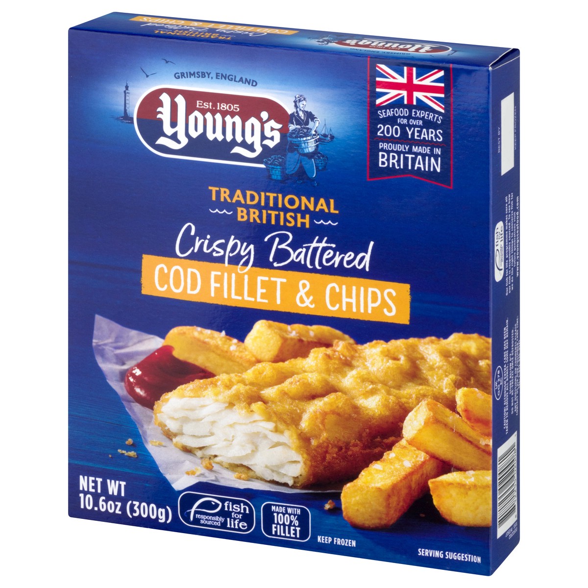 slide 4 of 12, Young's Traditional British Crispy Battered Cod Fillet & Chips 10.6 oz, 10.6 oz