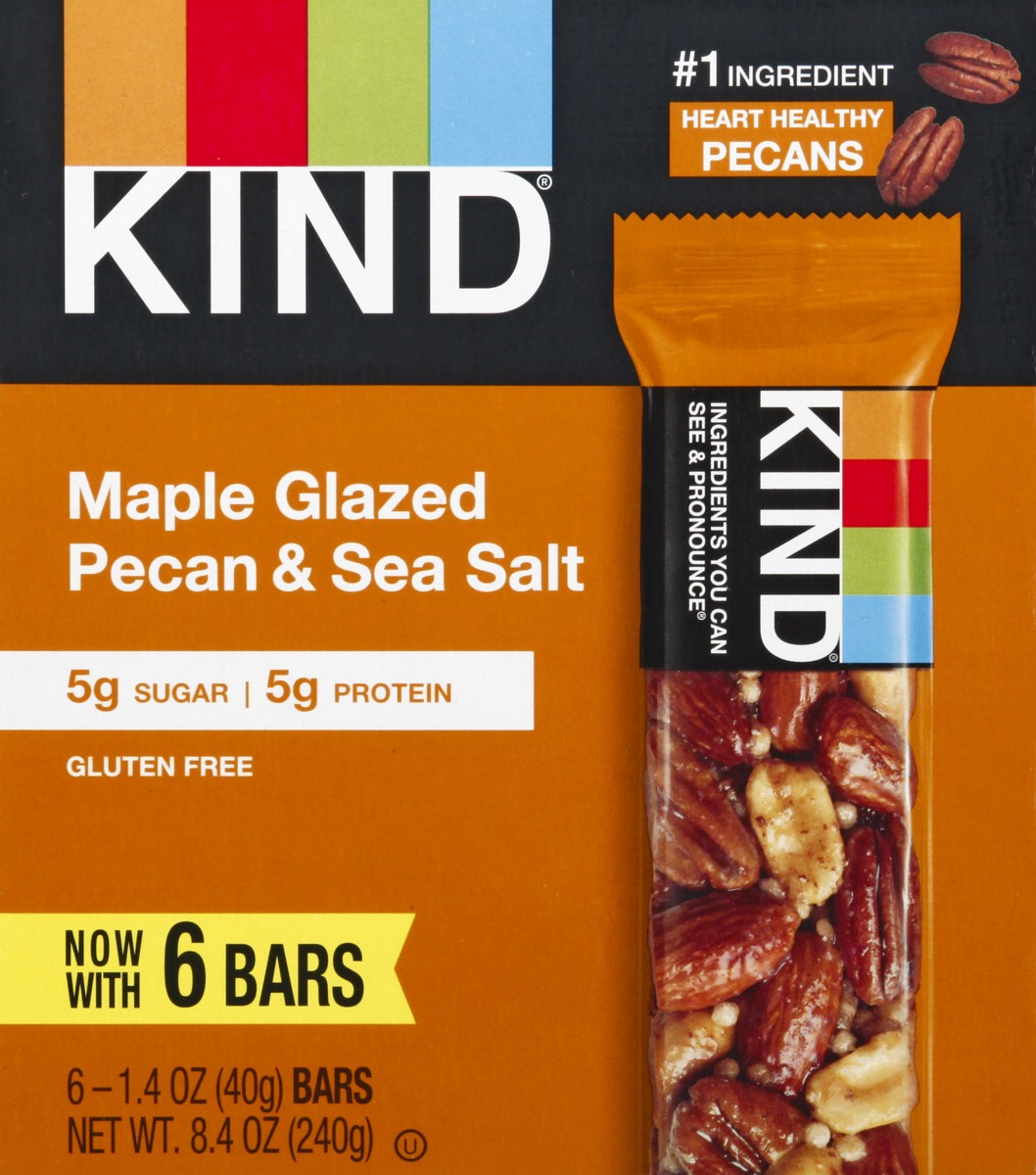 slide 2 of 12, KIND Maple Glazed Pecan & Sea Salt Bars 6 ea, 6 ct