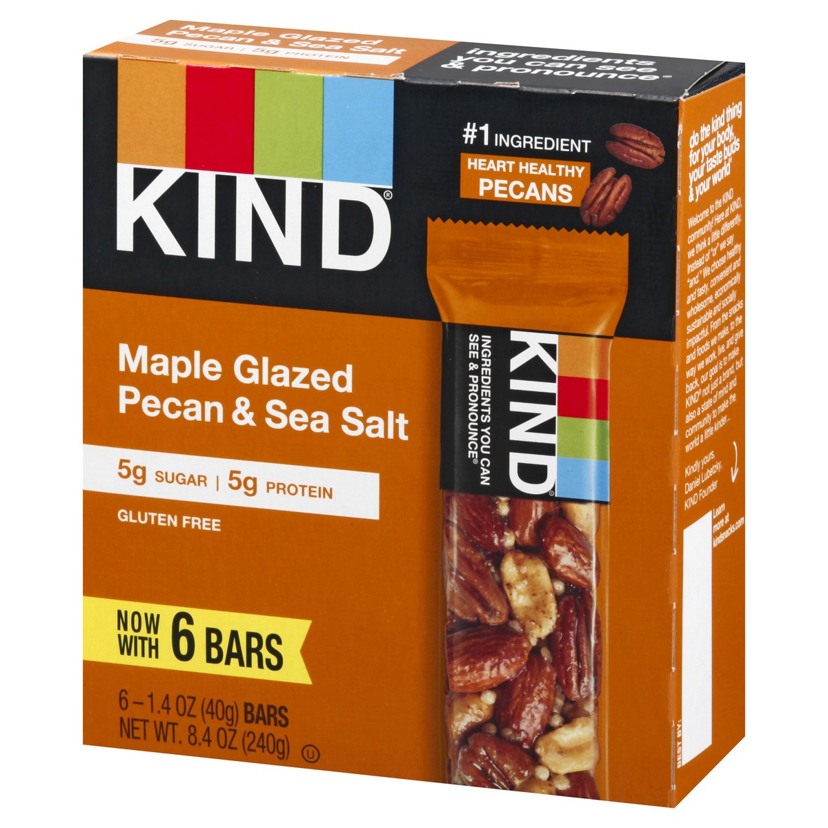 slide 3 of 12, KIND Maple Glazed Pecan & Sea Salt Bars 6 ea, 6 ct
