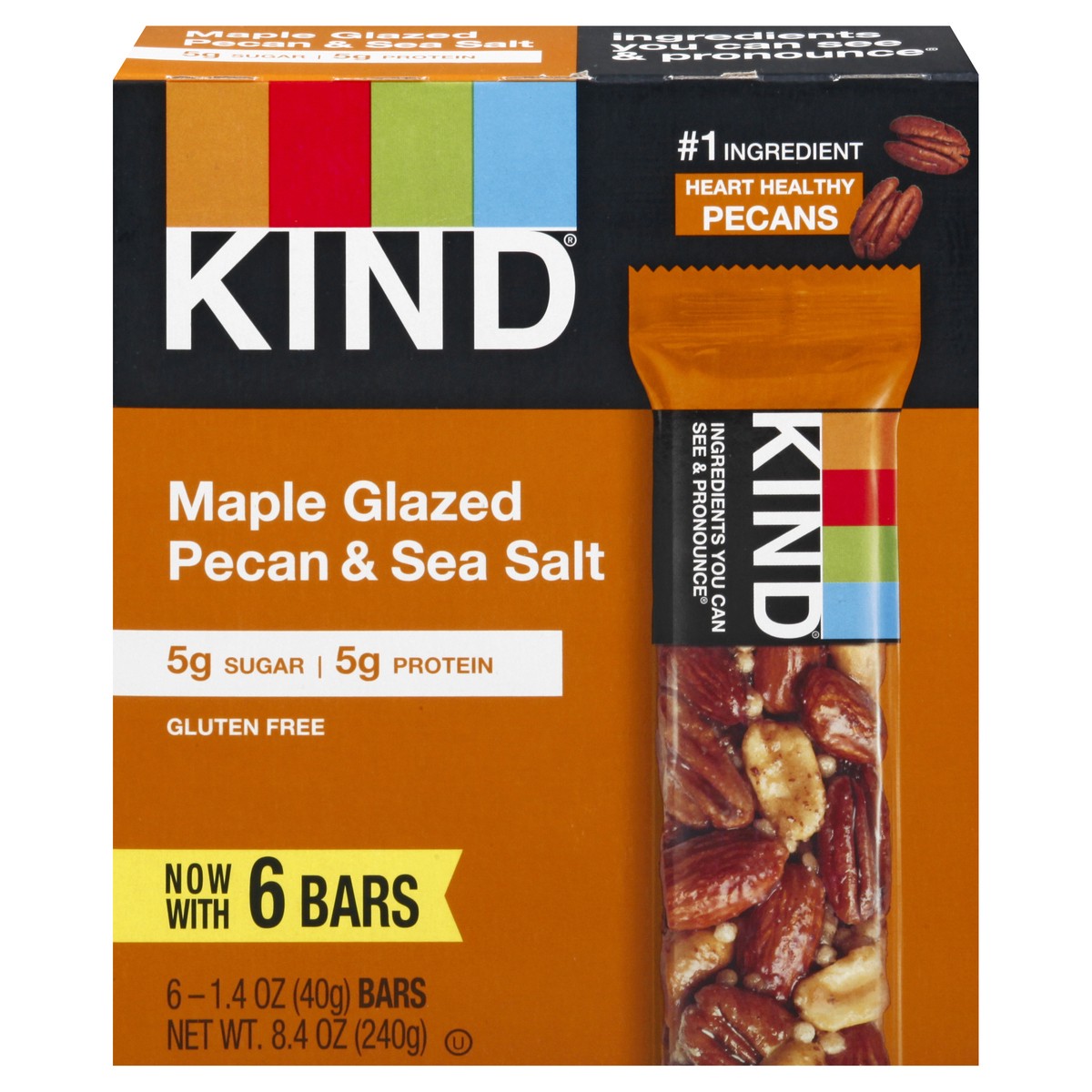 slide 7 of 12, KIND Maple Glazed Pecan & Sea Salt Bars 6 ea, 6 ct