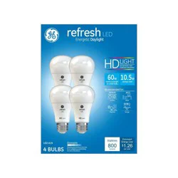 GE Refresh 10 Watts Daylight HD LED Light Bulbs 4 ea