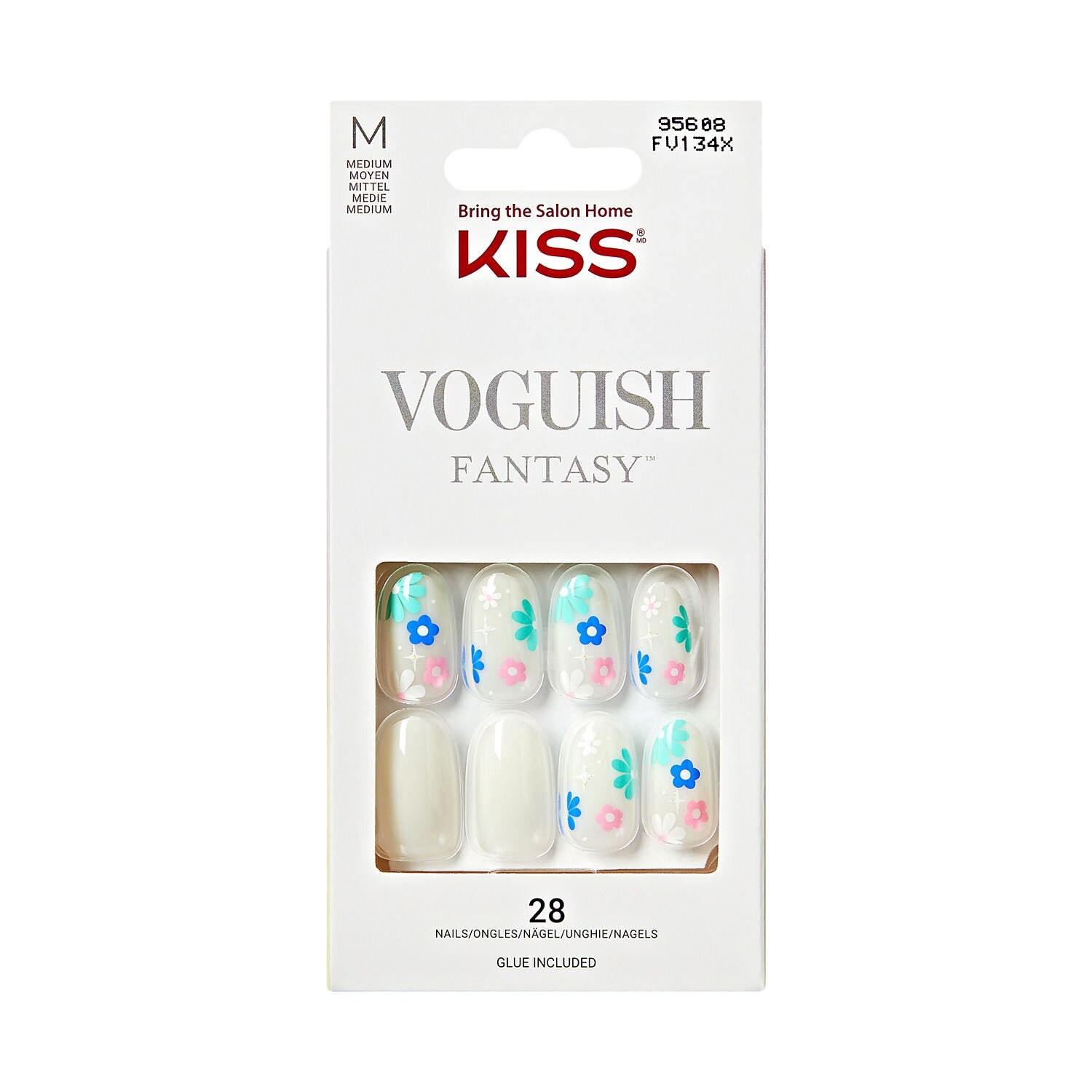 slide 1 of 1, KISS NAIL Kiss Voguish Fantasy False Nails, Blisspop, 1 ct