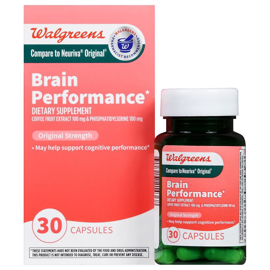 slide 1 of 5, Walgreens Brain Performance, Original Strength, 30 ct