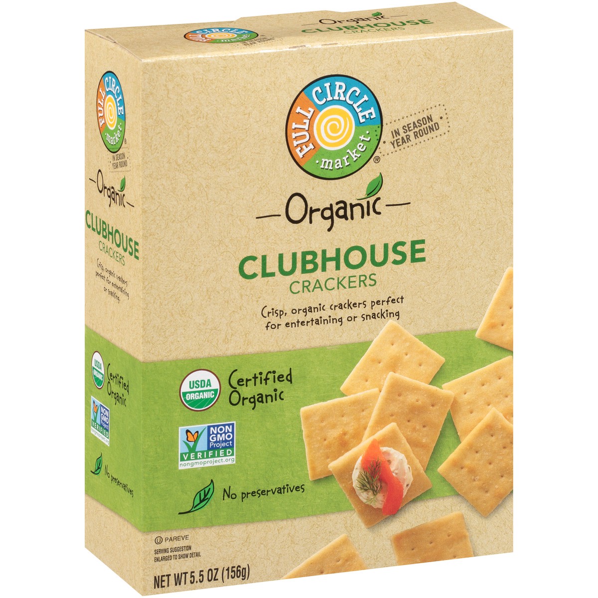 slide 8 of 9, Full Circle Market Clubhouse Crackers, 5.5 oz