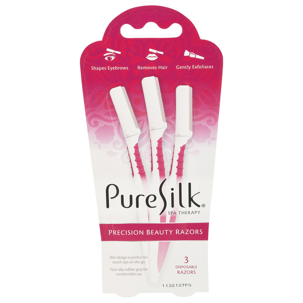 slide 1 of 1, Pure Silk Disposable Razors, 3 ct