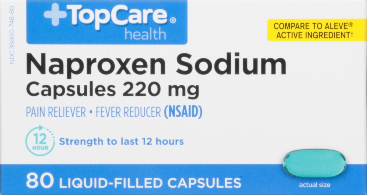 slide 2 of 13, TopCare Naproxen Sodium Liquid Gels, 80 ct