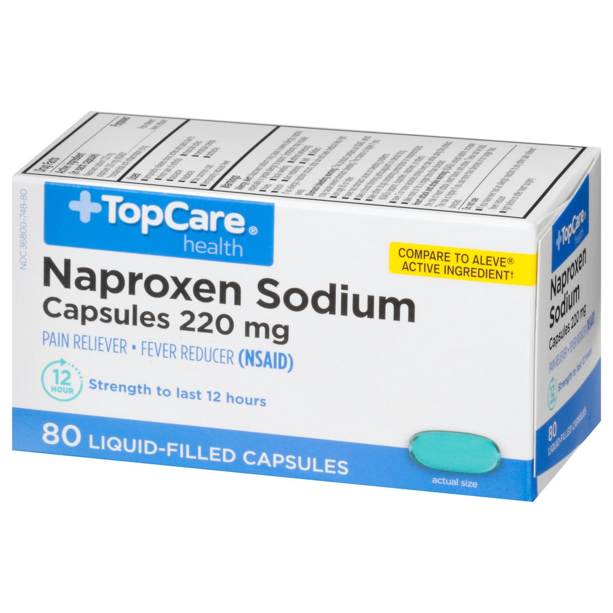 slide 12 of 13, TopCare Naproxen Sodium Liquid Gels, 80 ct