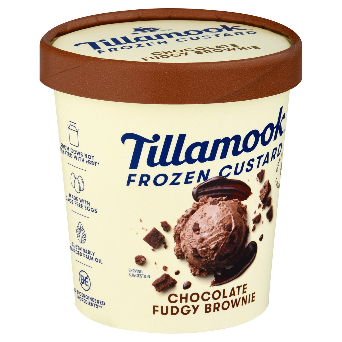 slide 4 of 9, Tillamook Chocolate Fudgy Brownie Frozen Custard Dessert, 15fl-oz, 15 oz