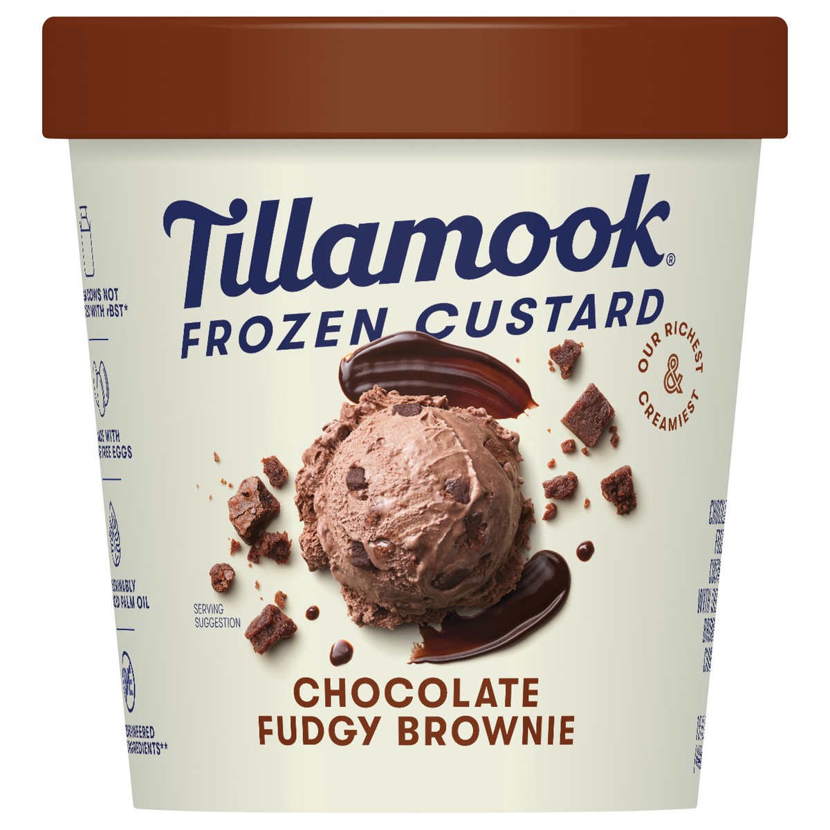 slide 1 of 9, Tillamook Chocolate Fudgy Brownie Frozen Custard Dessert, 15fl-oz, 15 oz