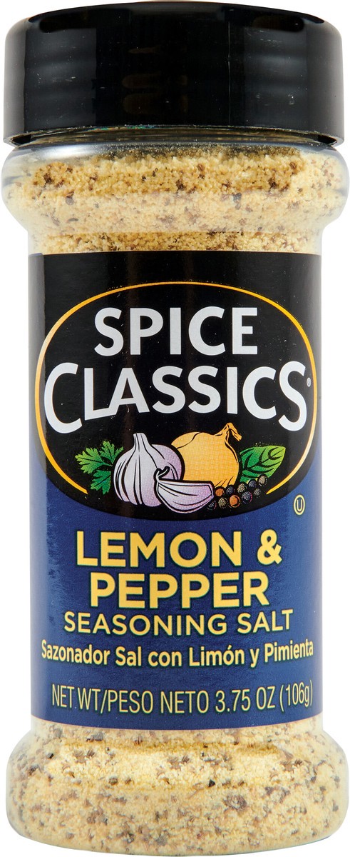 slide 6 of 9, Spice Classics Lemon & Pepper Seasoning Salt, 3.75 oz, 3.75 oz