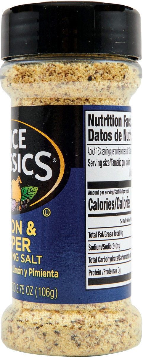 slide 3 of 9, Spice Classics Lemon & Pepper Seasoning Salt, 3.75 oz, 3.75 oz