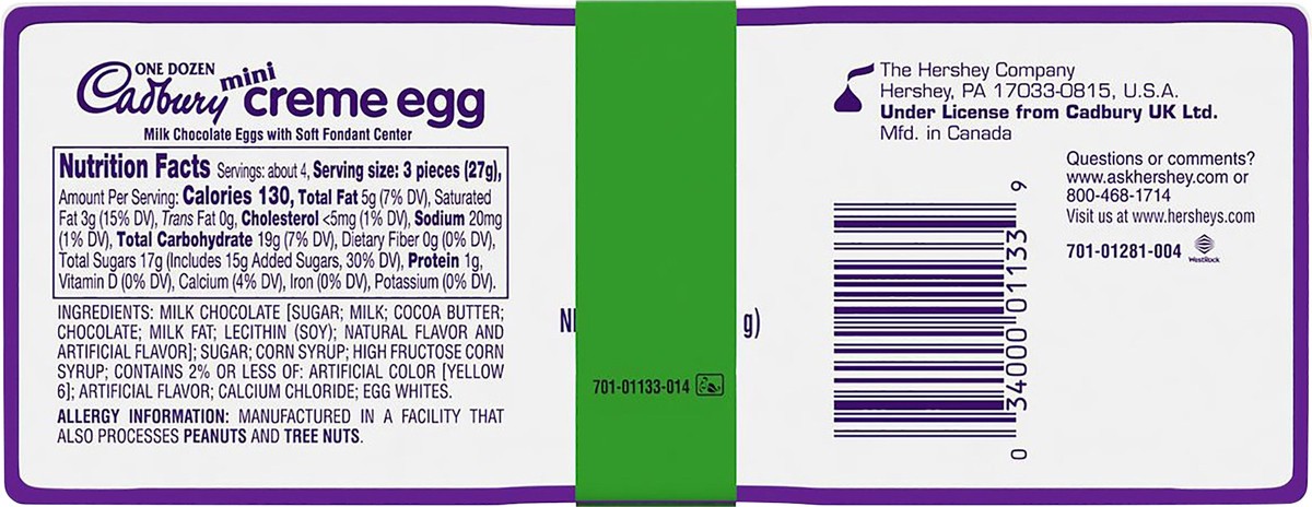 slide 2 of 7, Cadbury CREME EGG Milk Chocolate with a Soft Fondant Center, Easter Candy Eggs Carton, 3.8 oz (12 Pieces), 12 ct