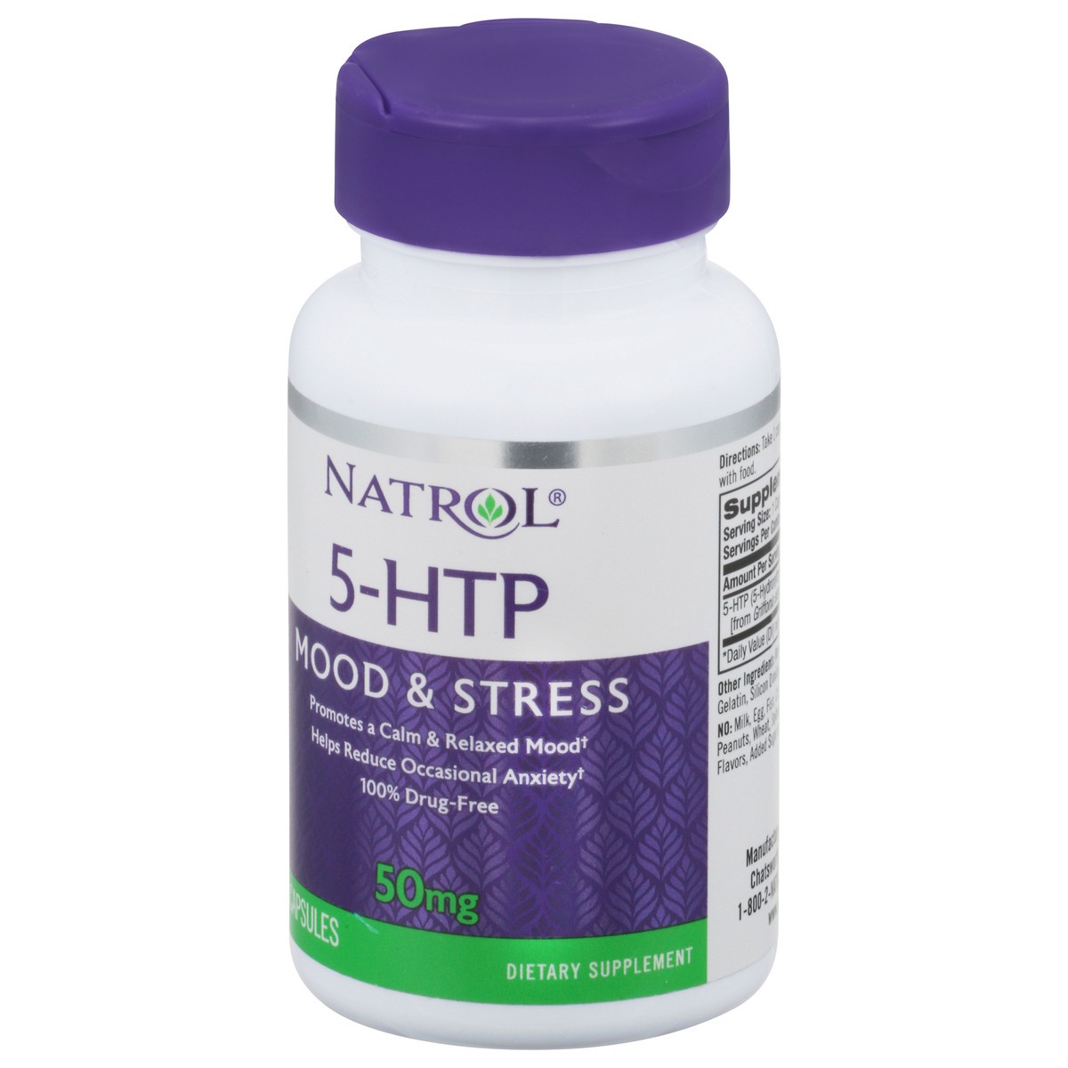 slide 3 of 9, Natrol Capsules Mood & Stress 50 mg 5-HTP 30 ea, 30 ct