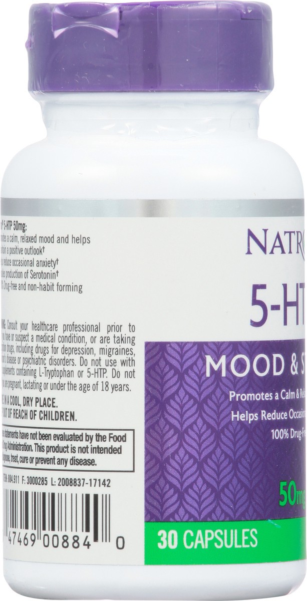 slide 7 of 9, Natrol Capsules Mood & Stress 50 mg 5-HTP 30 ea, 30 ct