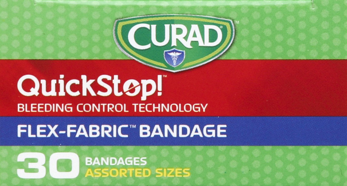 slide 2 of 4, Curad Quick Stop Assorted Flex-Fabric Bandages, 30 ct