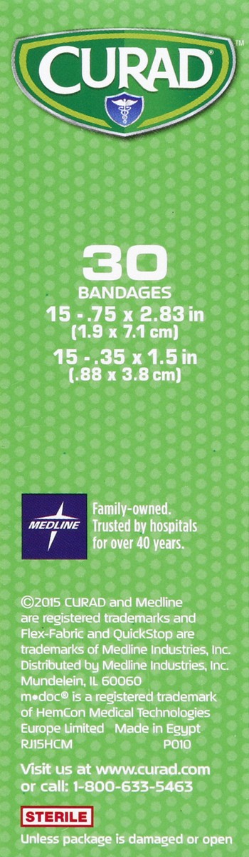 slide 3 of 4, Curad Quick Stop Assorted Flex-Fabric Bandages, 30 ct