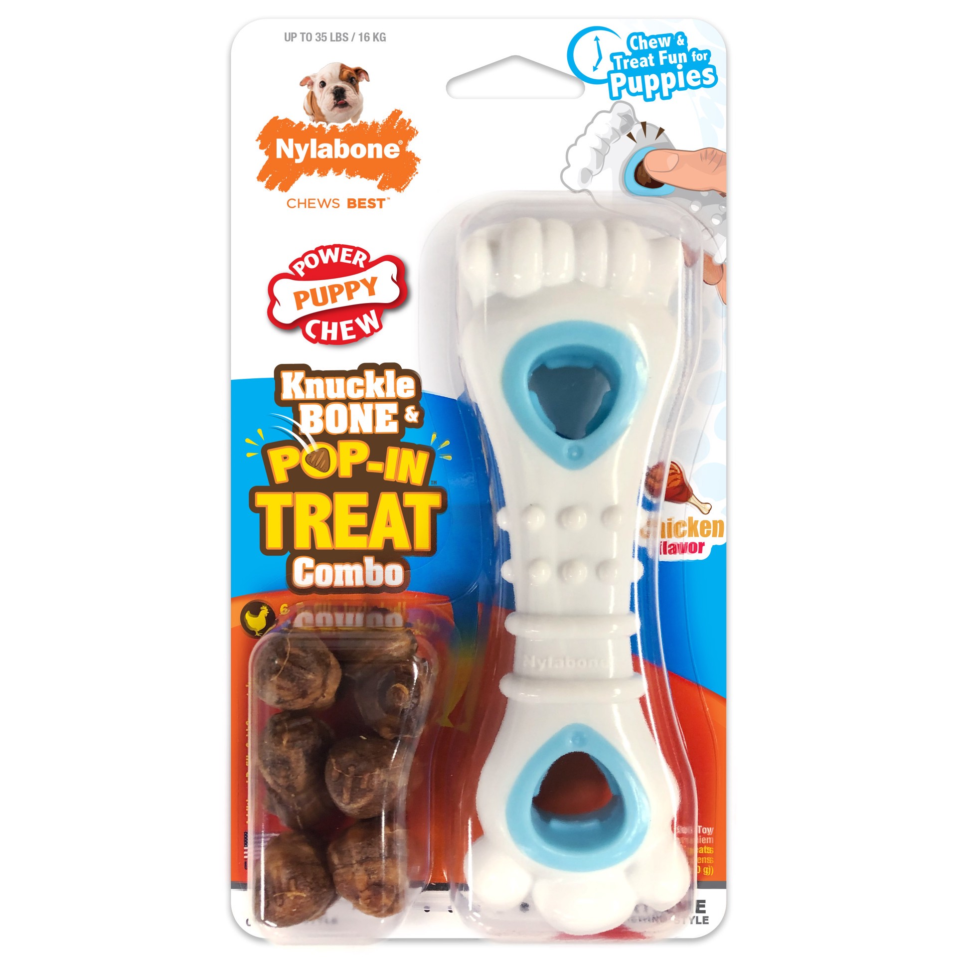 slide 1 of 10, Nylabone Knuckle Bone Pop In Treat Large, 1 ct