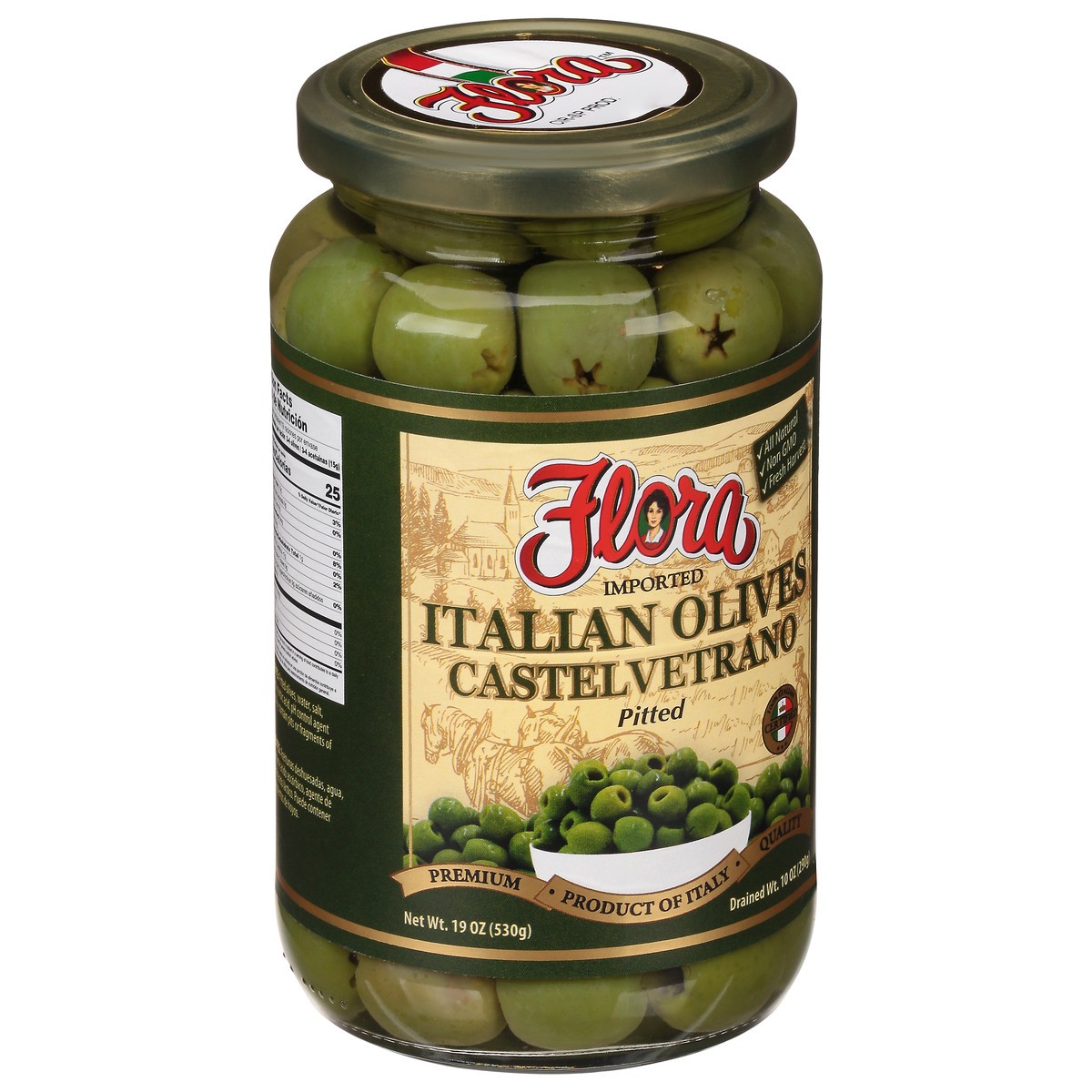 slide 8 of 12, Flora Pitted Imported Italian Olives 19 oz, 19 oz