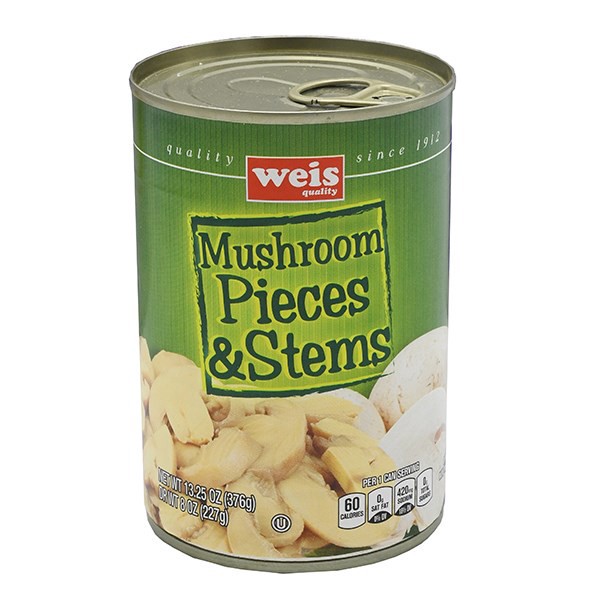 slide 1 of 6, Weis Quality Pieces and Stems Canned Vegetable-Mushrooms, 12.5 oz