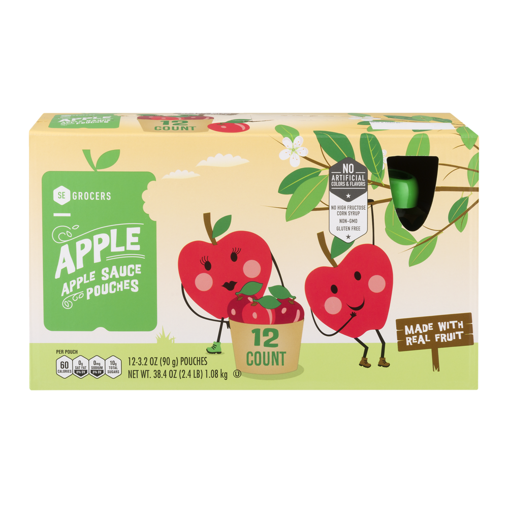 slide 1 of 1, SE Grocers Applesc Pouch Apple, 12 ct