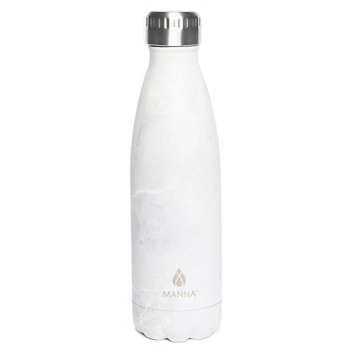 slide 1 of 1, Manna Organics Vogue17 oz. Stainless Steel Double Wall Water Bottle - White Marble, 1 ct