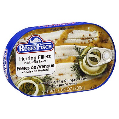 slide 1 of 1, Rugen Fisch Herring Fillets Mustard Sauce, 7.05 oz