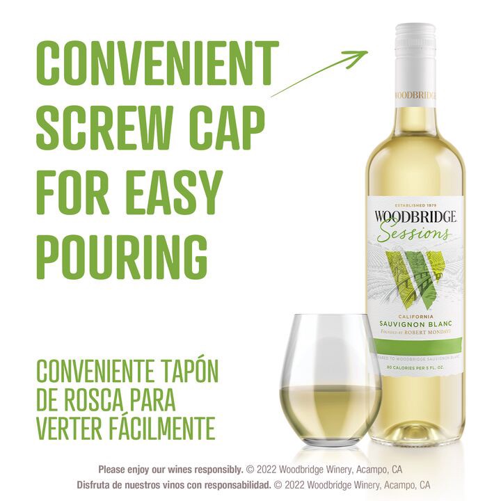 slide 4 of 5, Woodbridge by Robert Mondavi Sessions Sauvignon Blanc White Wine, 750 mL Bottle, 25.36 fl oz
