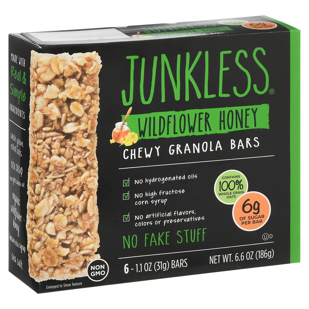 slide 5 of 12, Junkless Oats & Honey Chewy Granola Bars, 6 ct