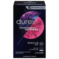 Durex Performax Intense Latex Regular Fit Condoms Regular Fit 12 ea