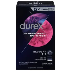 Durex Performax Intense Latex Regular Fit Condoms Regular Fit 12 ea