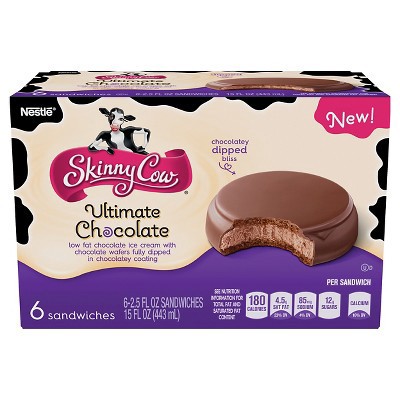 slide 1 of 1, Skinny Cow Ultimate Chocolate Ice Cream Sandwich, 6 ct; 2.5 oz