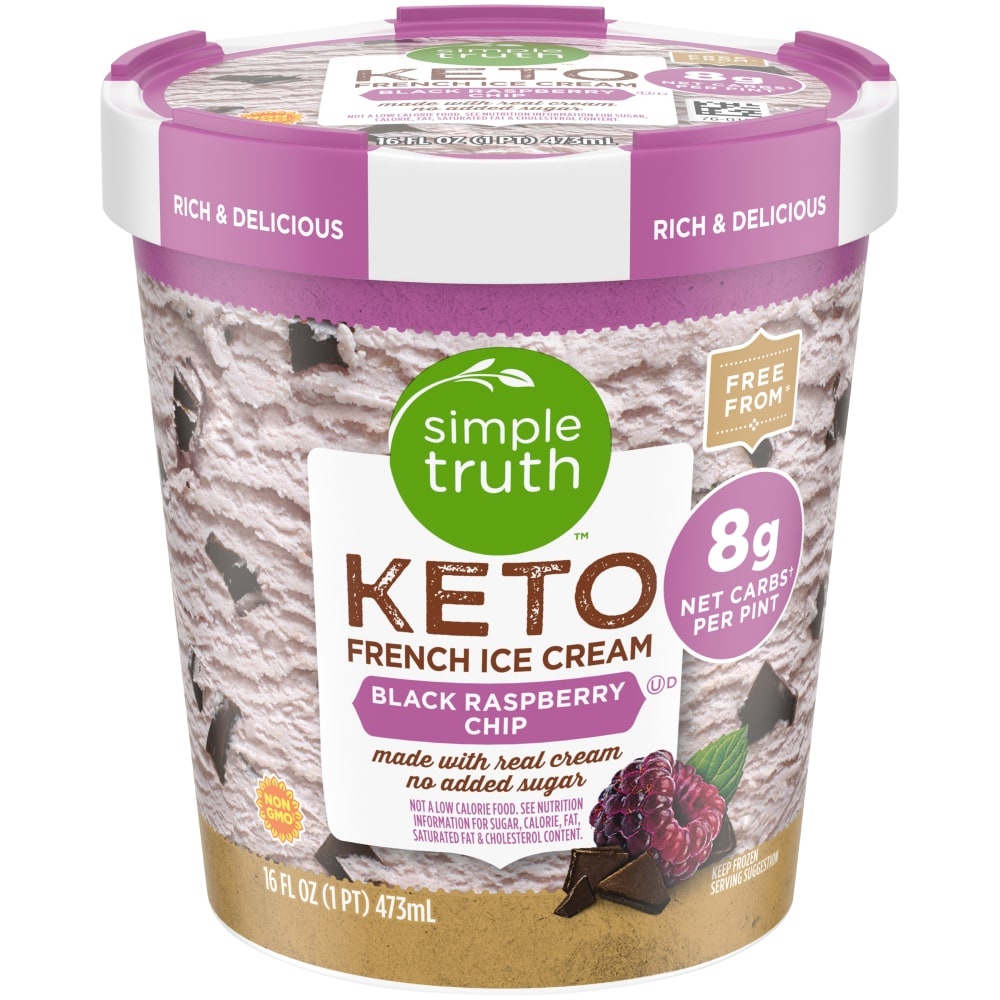 slide 1 of 1, Simple Truth\U2122 Black Raspberry Chip Keto French Ice Cream, 1 pint