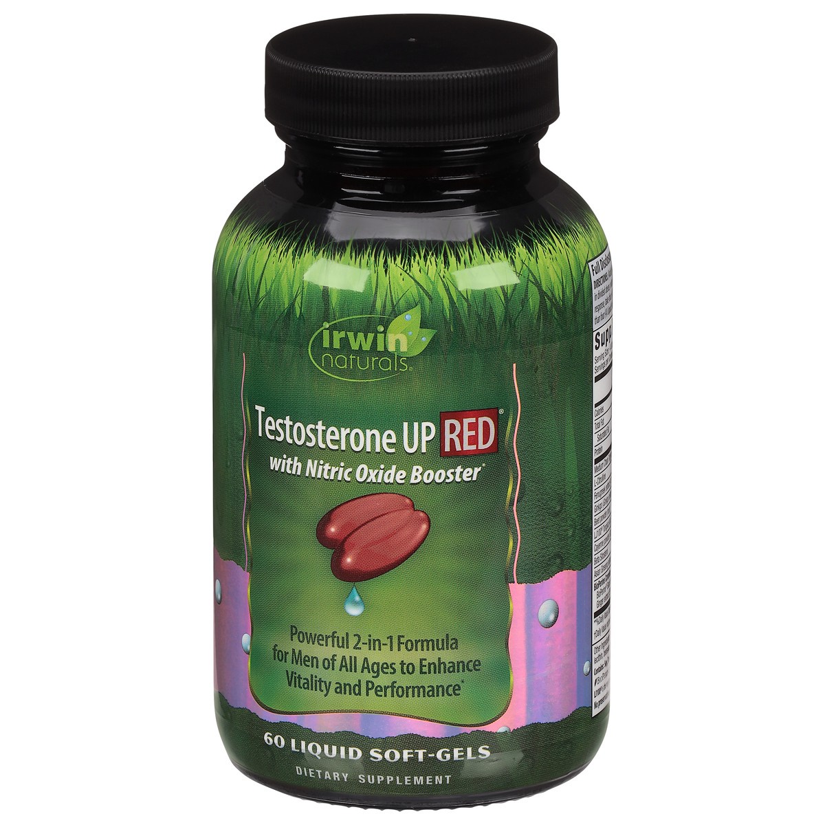 slide 7 of 9, Irwin Naturals Testosterone UP Red with Nitric Oxide Boosters 60 Liquid Soft-Gels, 60 ct