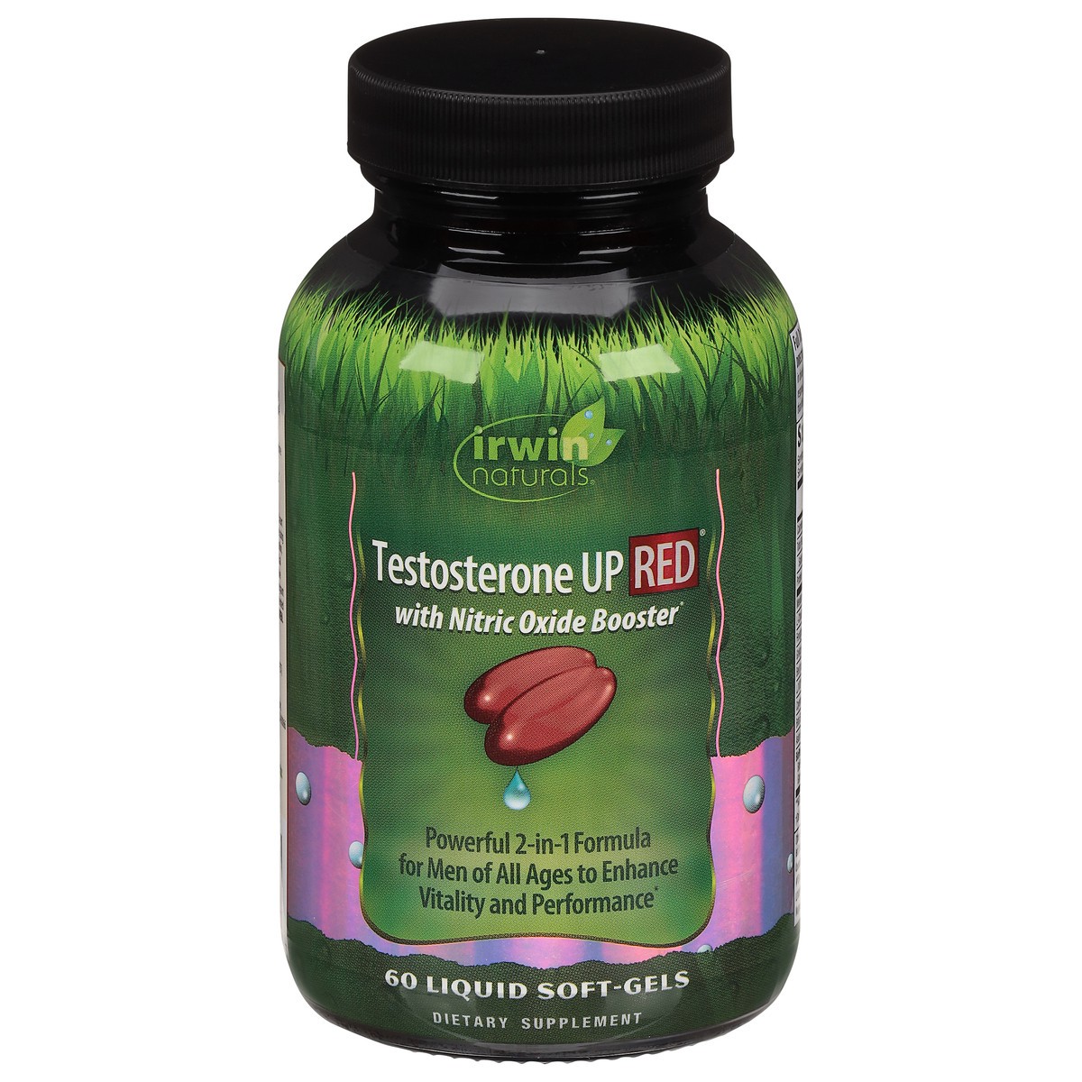 slide 1 of 9, Irwin Naturals Testosterone UP Red with Nitric Oxide Boosters 60 Liquid Soft-Gels, 60 ct