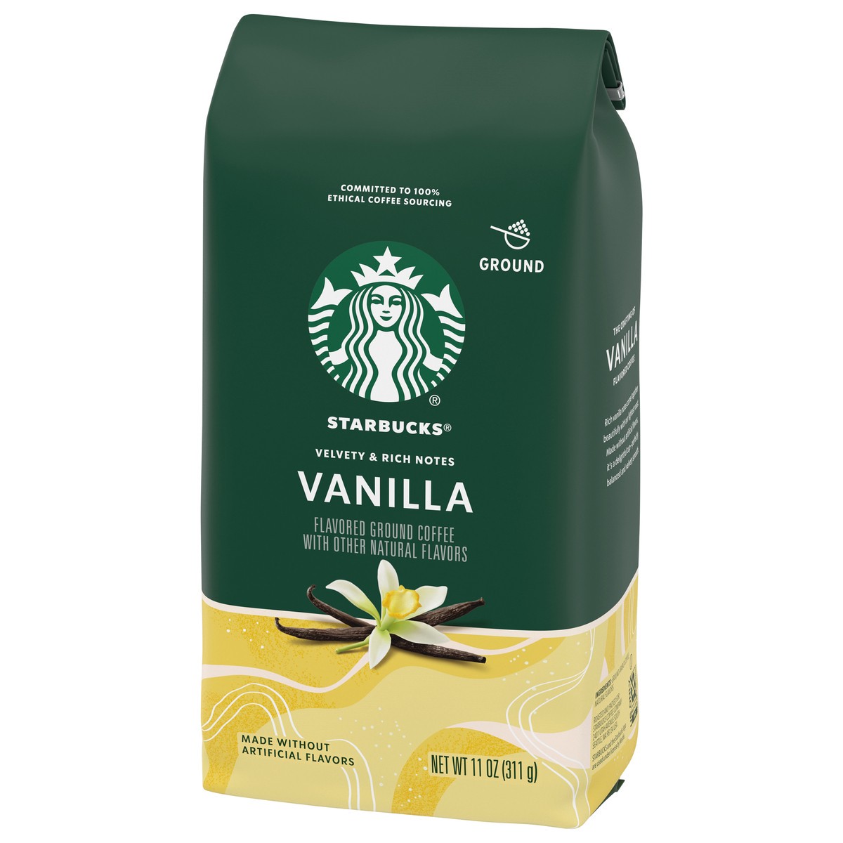 slide 4 of 9, Starbucks Ground Coffee, Vanilla Flavored Coffee, Naturally Flavored, 100% Arabica 1 bag (11 oz), 11 oz