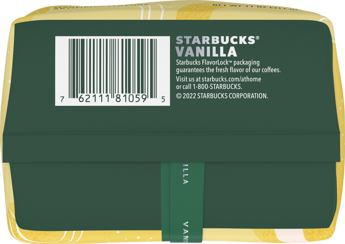 slide 8 of 9, Starbucks Ground Coffee, Vanilla Flavored Coffee, Naturally Flavored, 100% Arabica 1 bag (11 oz), 11 oz