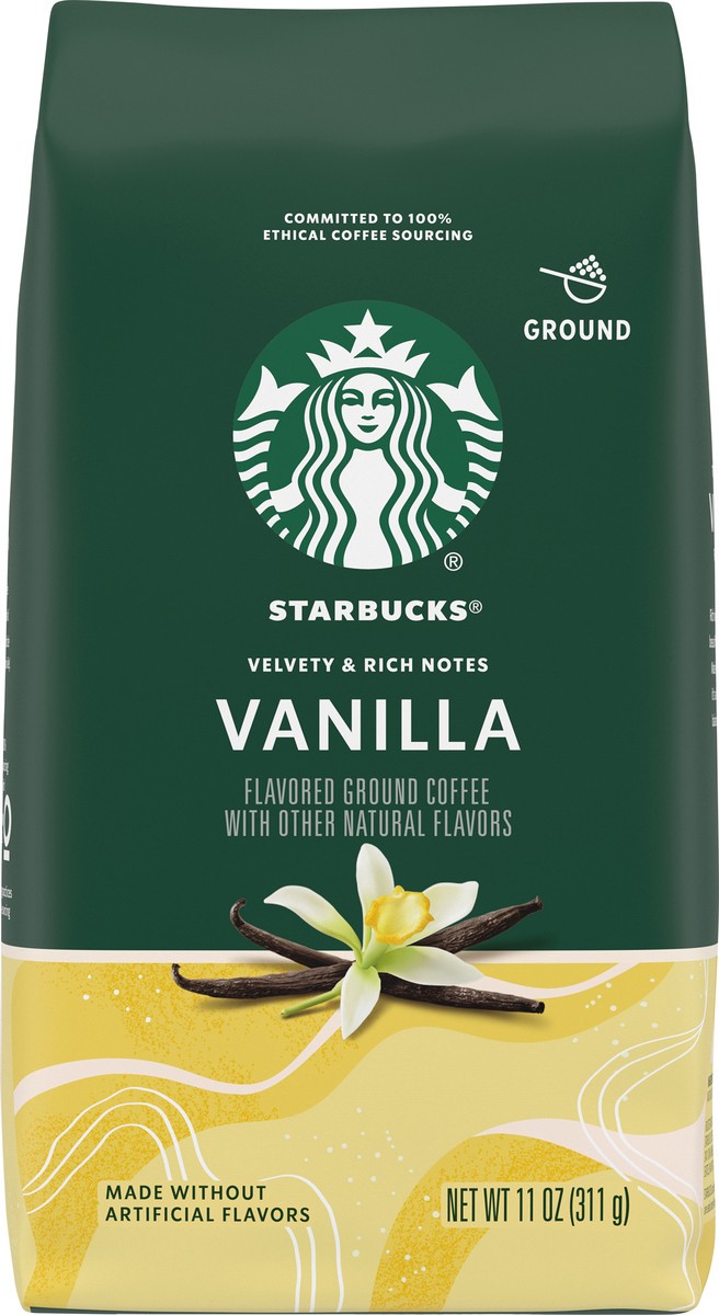 slide 3 of 9, Starbucks Ground Coffee, Vanilla Flavored Coffee, Naturally Flavored, 100% Arabica 1 bag (11 oz), 11 oz