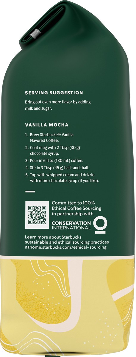 slide 5 of 9, Starbucks Ground Coffee, Vanilla Flavored Coffee, Naturally Flavored, 100% Arabica 1 bag (11 oz), 11 oz