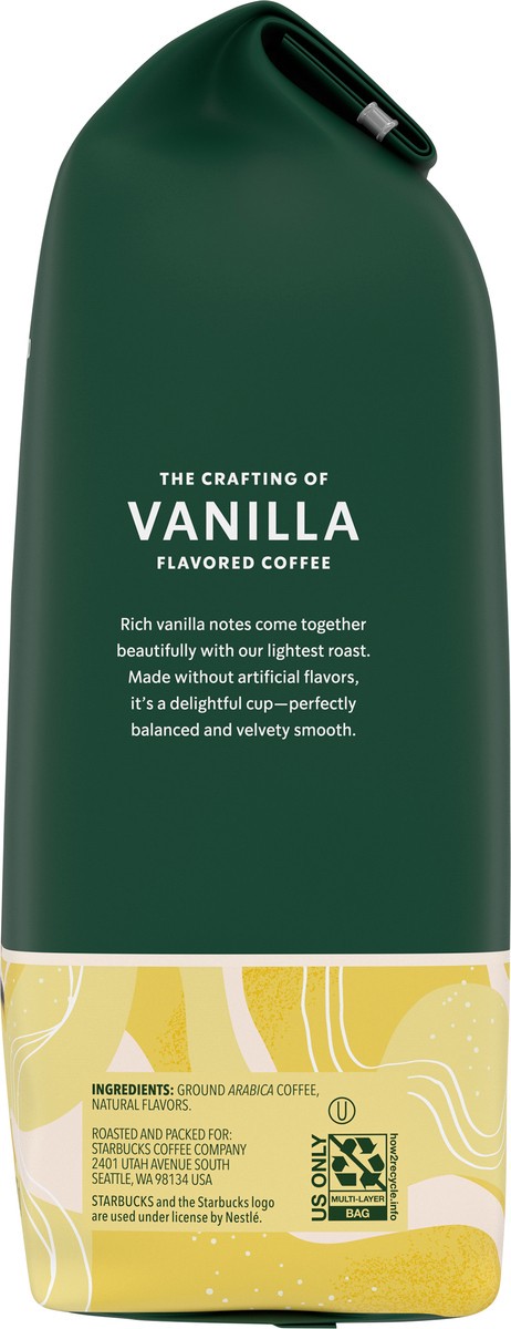 slide 9 of 9, Starbucks Ground Coffee, Vanilla Flavored Coffee, Naturally Flavored, 100% Arabica 1 bag (11 oz), 11 oz