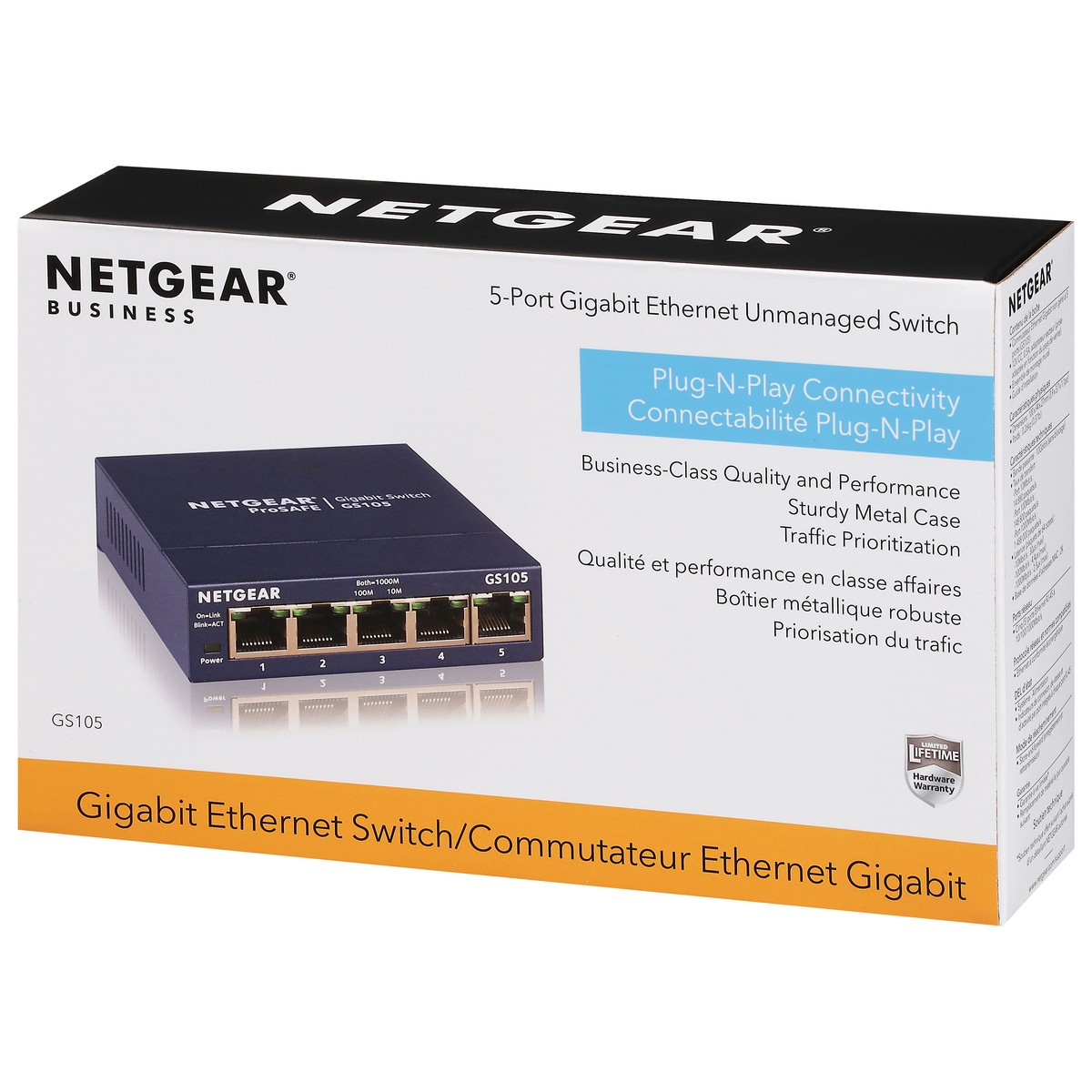 slide 3 of 9, NETGEAR Gs105 Prosafe 5-Port Gigabit Ethernet Switch, 1 ct