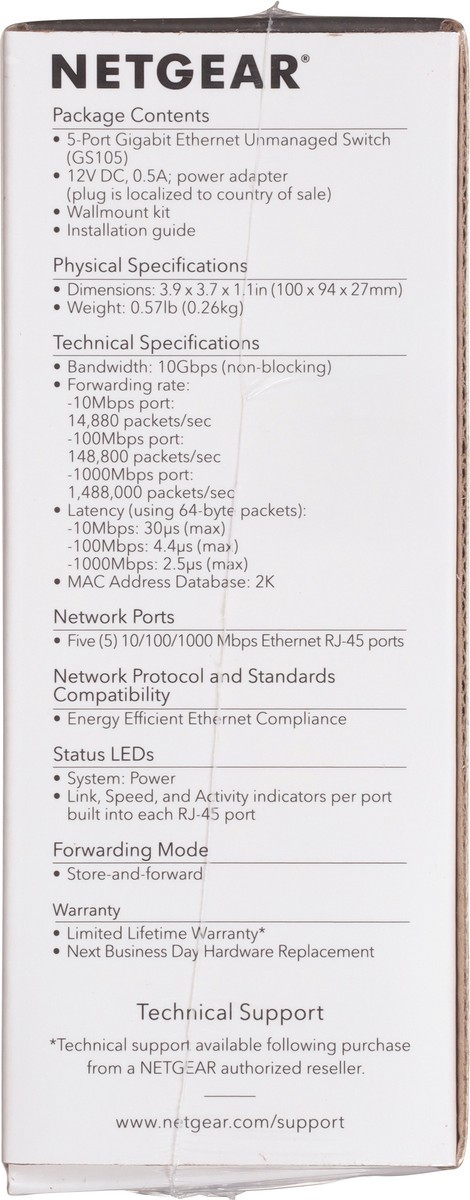 slide 7 of 9, NETGEAR Gs105 Prosafe 5-Port Gigabit Ethernet Switch, 1 ct