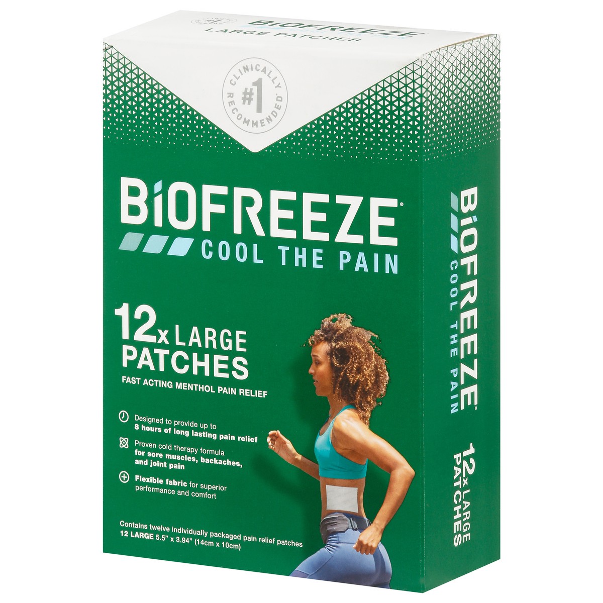 slide 4 of 13, Biofreeze Large Menthol Pain Relief Patches 12 ea, 12 ct