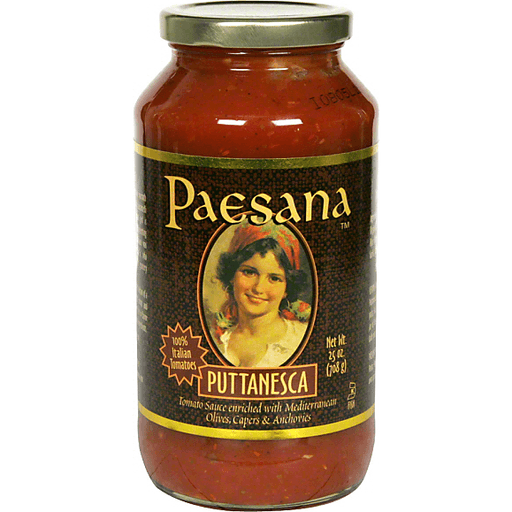 slide 1 of 1, Paesana Puttanesca Sauce, 25 fl oz