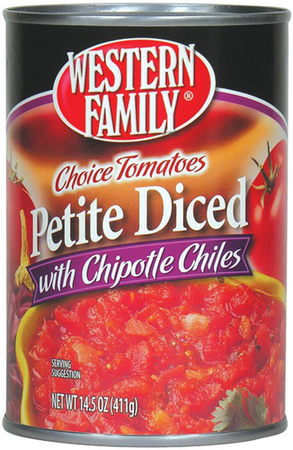 slide 1 of 1, Western Family Diced W/Chipolte Ppr Tomato, 14.5 oz