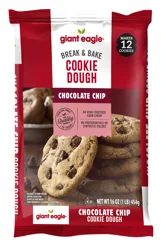 Giant Eagle Break & Bake Cookie Dough, Chocolate Chip