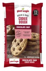 Giant Eagle Break & Bake Cookie Dough, Chocolate Chip