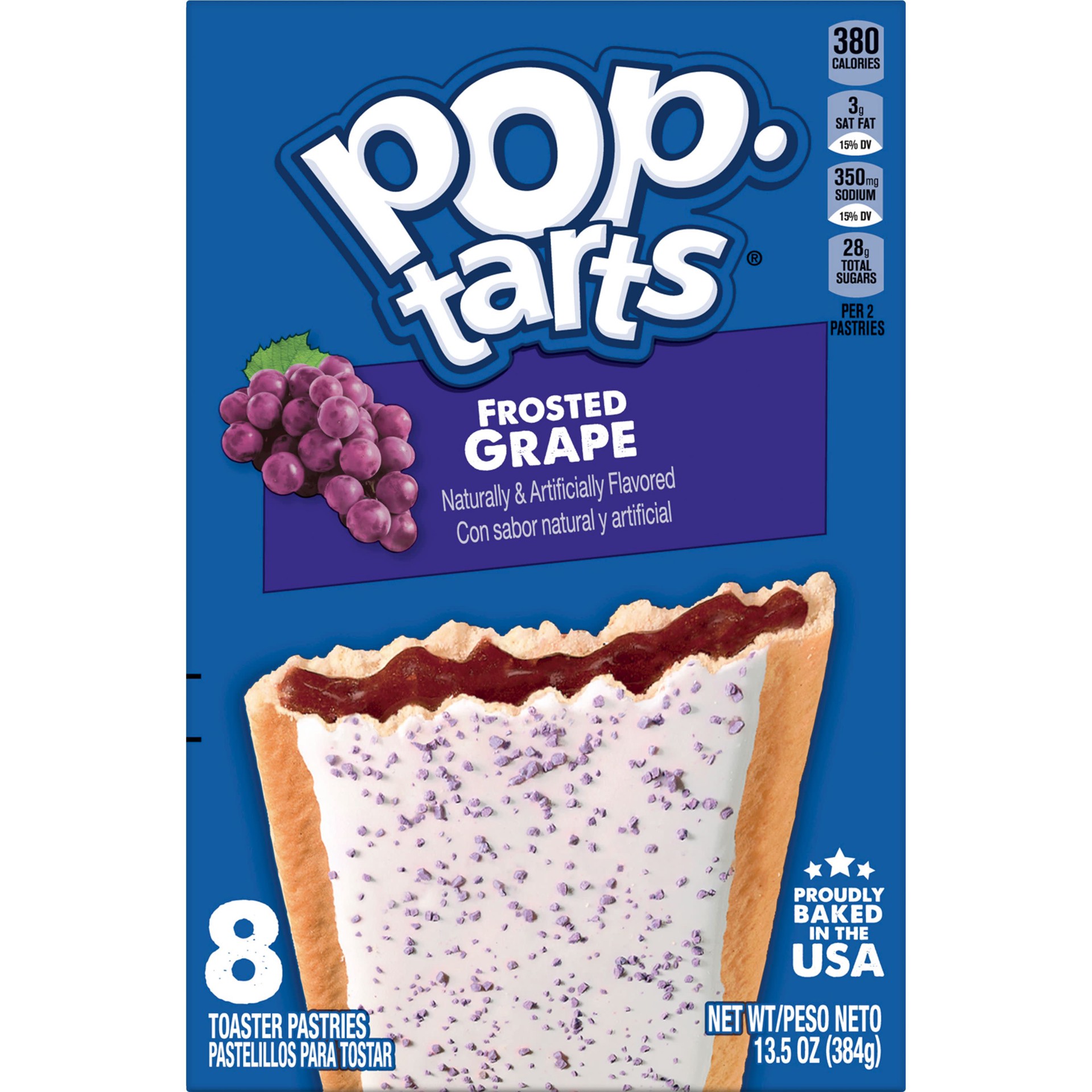 slide 5 of 5, Pop-Tarts Toaster Pastries, Frosted Grape, 13.5 oz, 4 Count, 13.5 oz