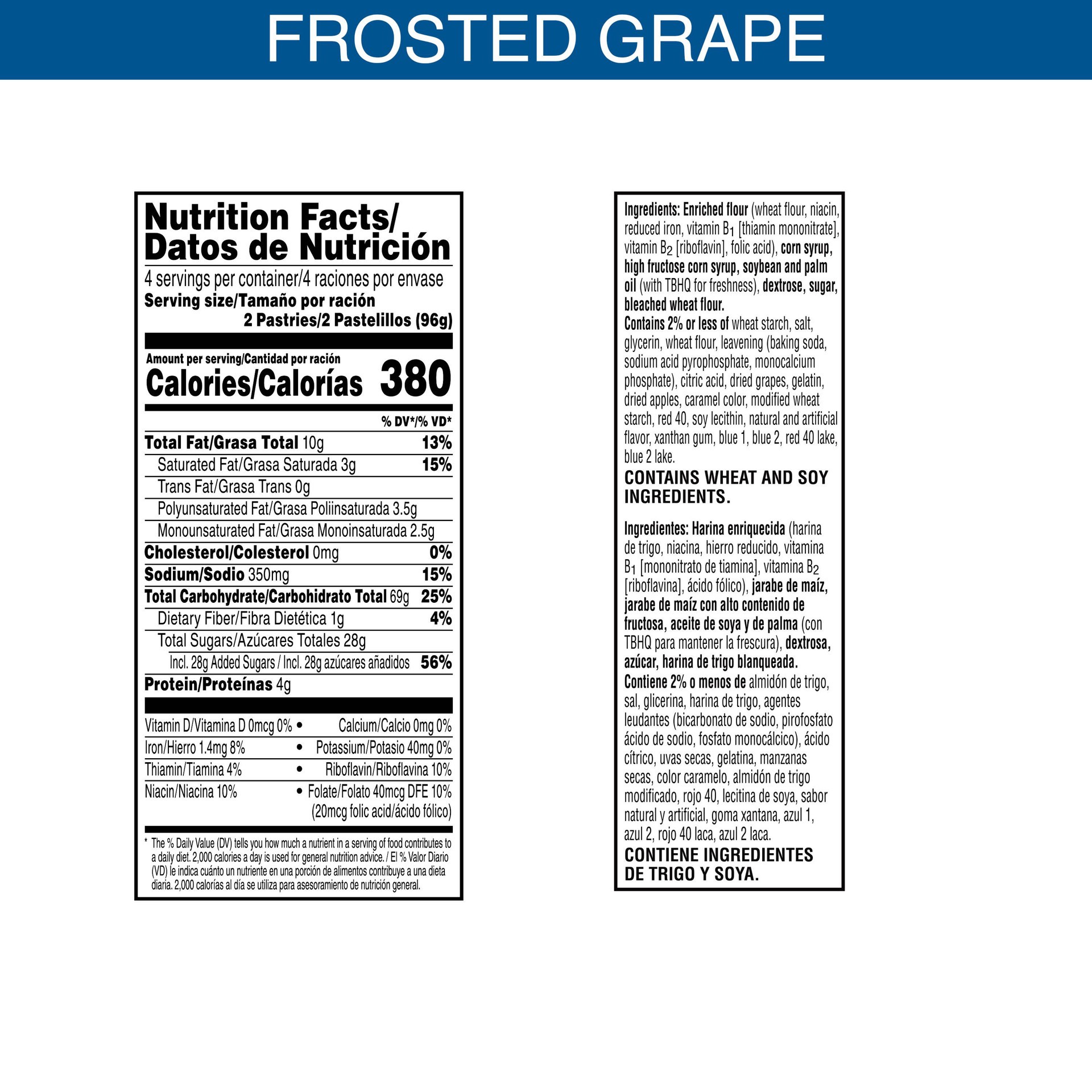 slide 3 of 5, Pop-Tarts Toaster Pastries, Frosted Grape, 13.5 oz, 4 Count, 13.5 oz