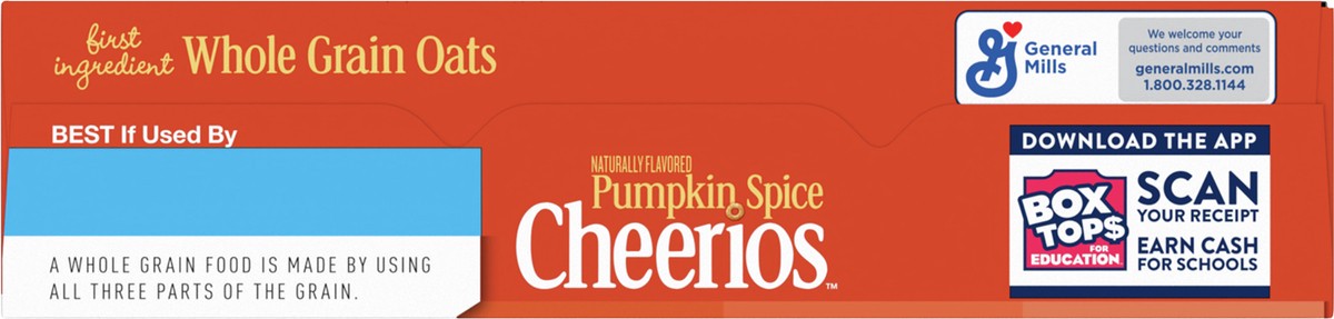 slide 7 of 13, Cheerios Pumpkin Spice Cheerios, Gluten Free Breakfast Cereal, 10.8 OZ, 10.8 oz