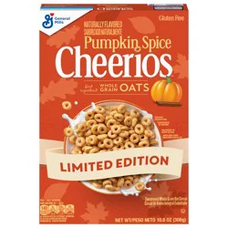 Pumpkin Spice Cheerios Gluten Free Breakfast Cereal, Whole Grain, 10.8 oz